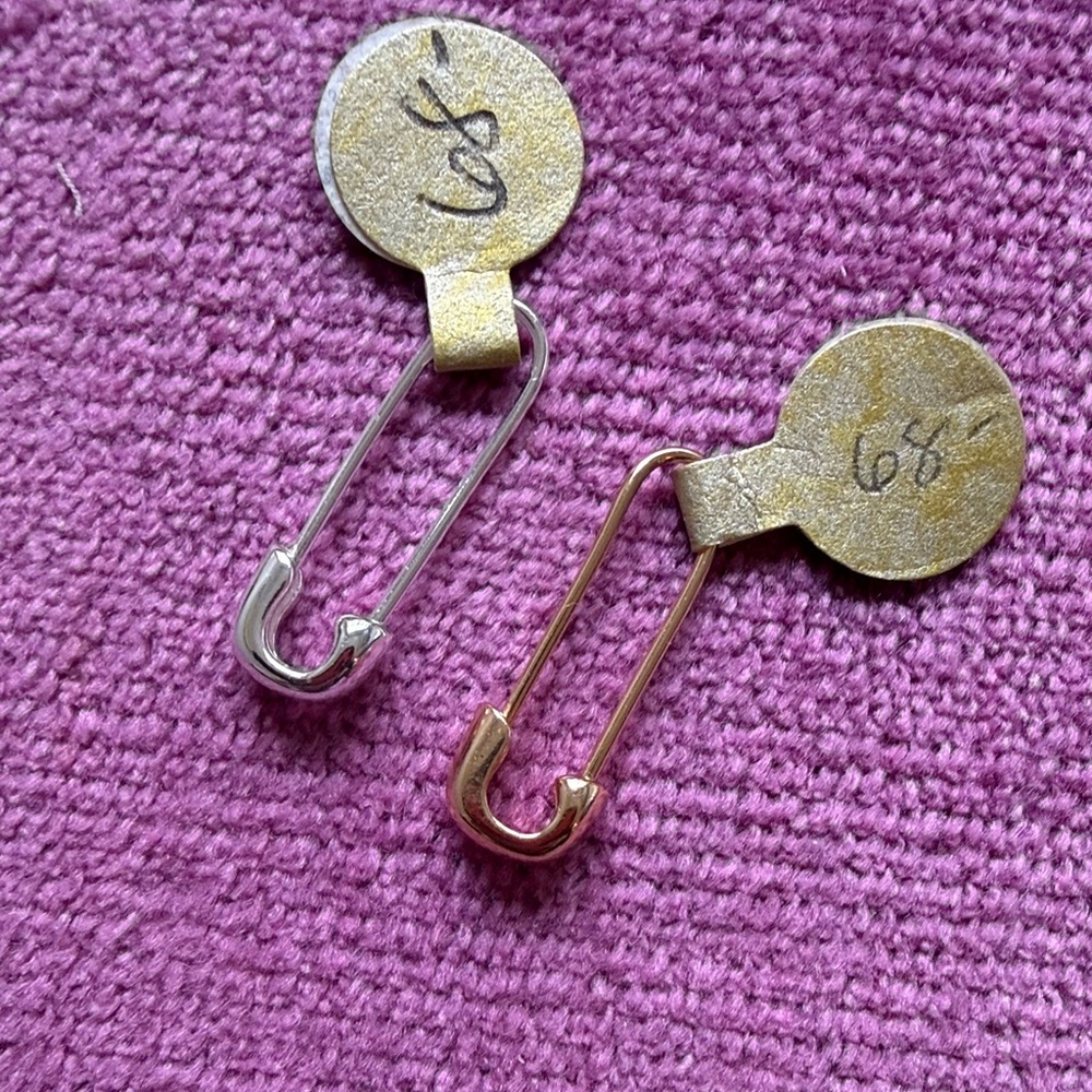 Chic Gold and Silver Safety Pin Earrings